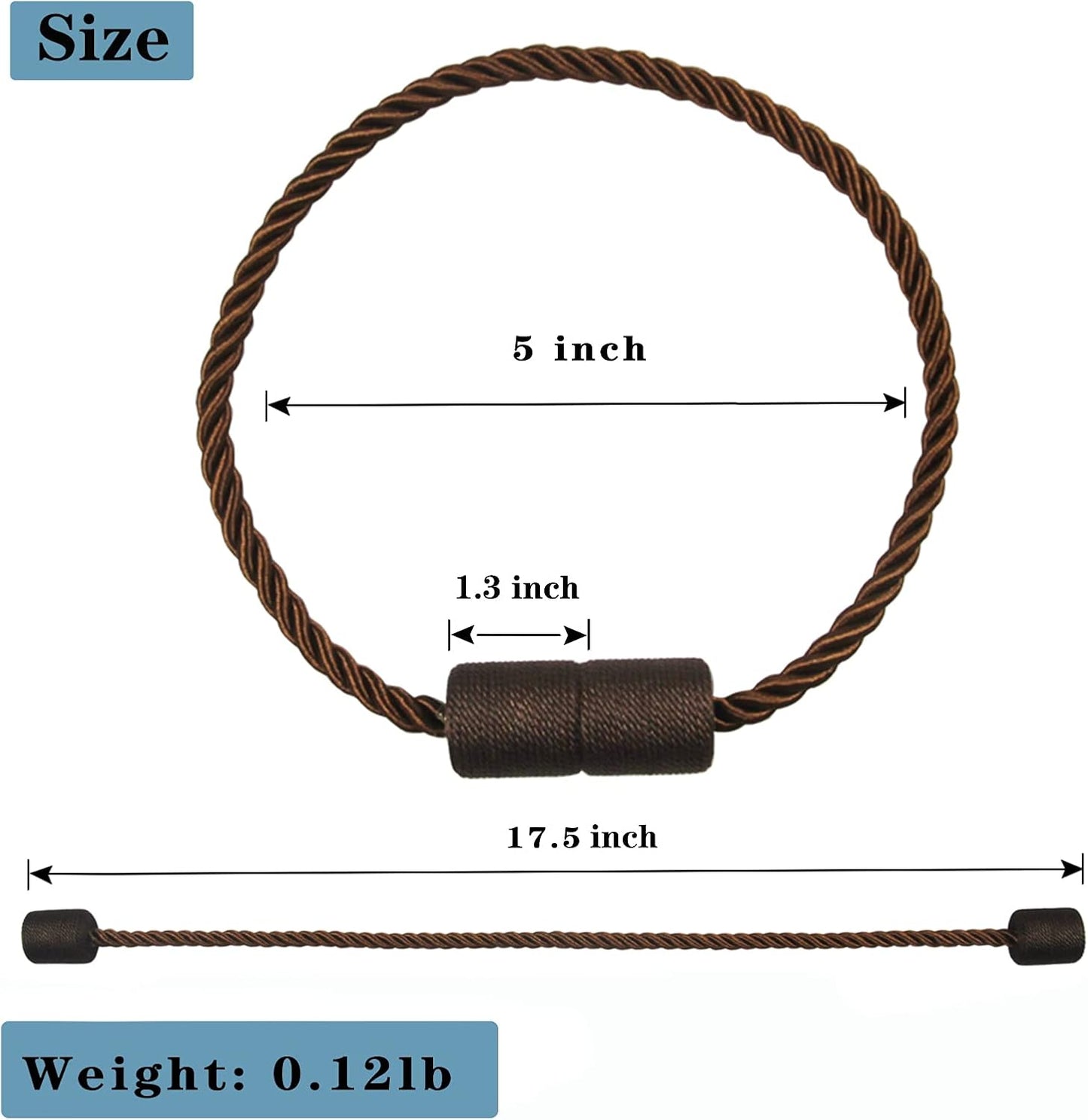 2 Pack Strong Magnetic Curtain Tiebacks Outdoor Elegant Decorative Tie Backs Modern Rope Tiebacks