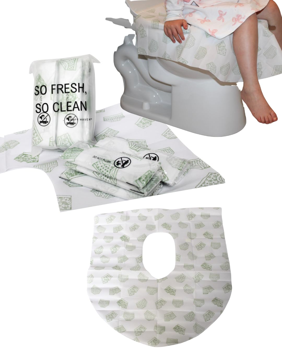 Happy Haven Toilet Seat Covers Disposable, 10 Pcs Extra Large Waterproof Toilet Cover for Children