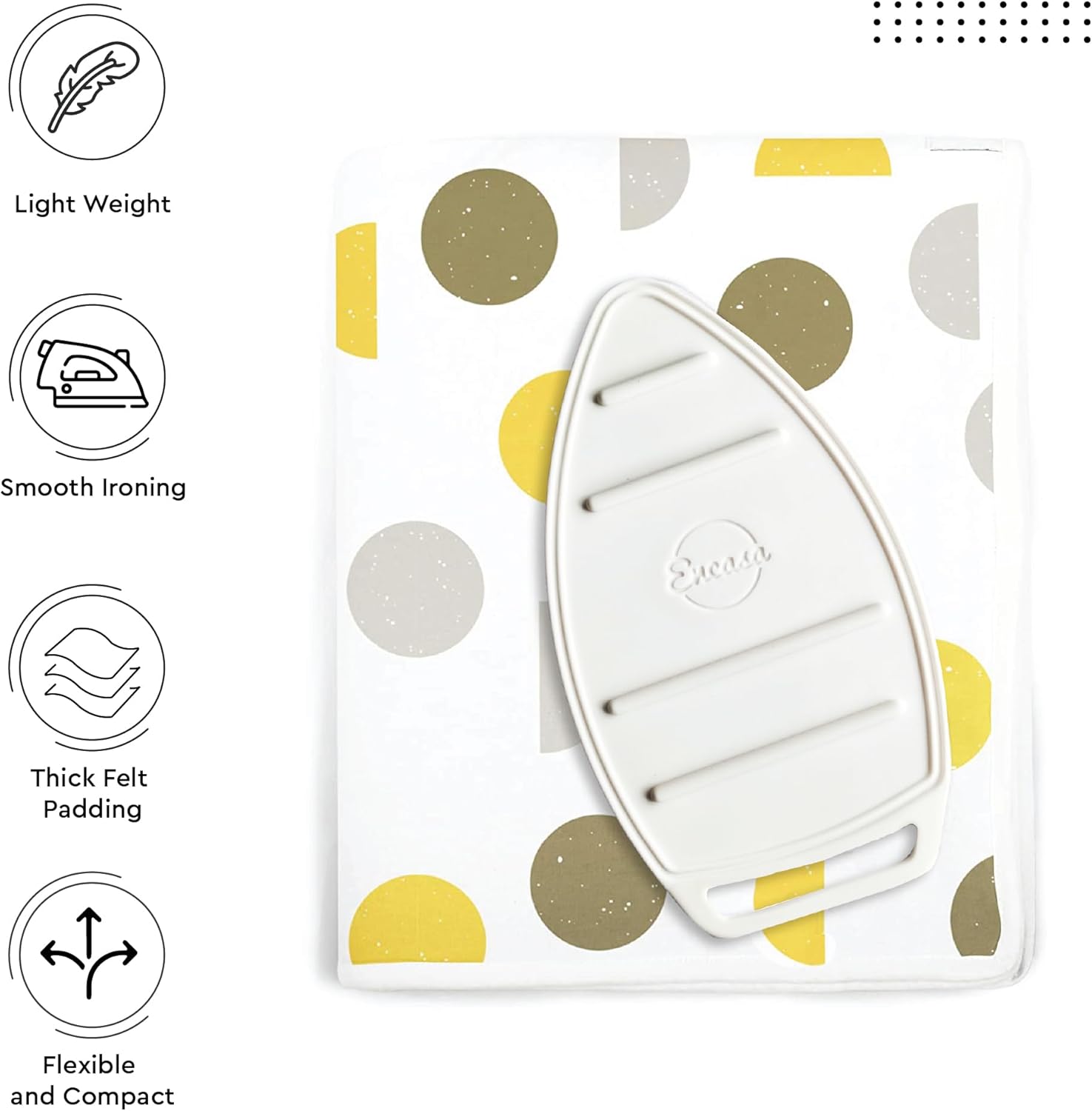 Encasa XO Ironing Mat/Pad (Large 48"x28") with 3mm Padding & Silicone Iron Rest for Steam Pressing
