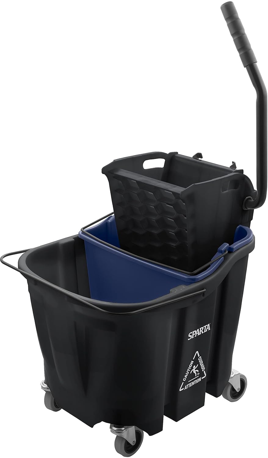 Carlisle FoodService Products Omnifit Mop Bucket with Side Press Wringer and Soiled Water Insert