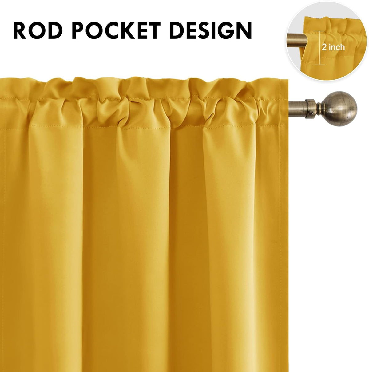 DWCN Blackout Curtains Room Darkening Thermal Insulated Bedroom Curtains Window Curtain Panels, 38