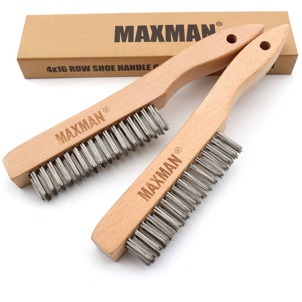 MAXMAN Wire Brush, Heavy Duty Stainless Steel Wire Brushes for Cleaning Rust, Grill Brush, Steel