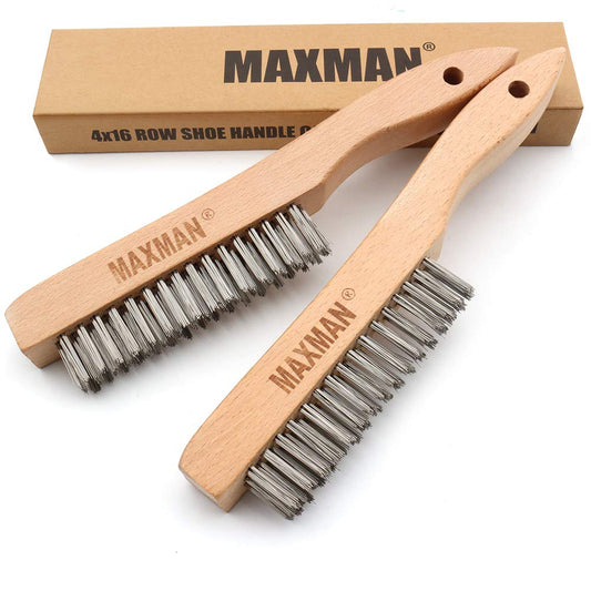 MAXMAN Wire Brush, Heavy Duty Stainless Steel Wire Brushes for Cleaning Rust, Grill Brush, Steel