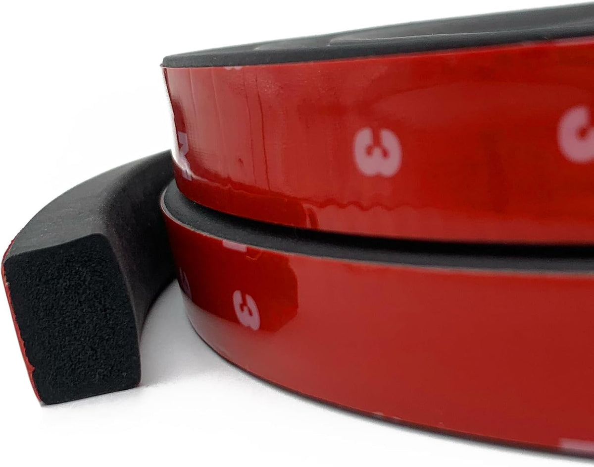 Rubber Weather Stripping, Rectangle Foam Seal Strip, Rubber Gasket for for Auto, Boat, Garage