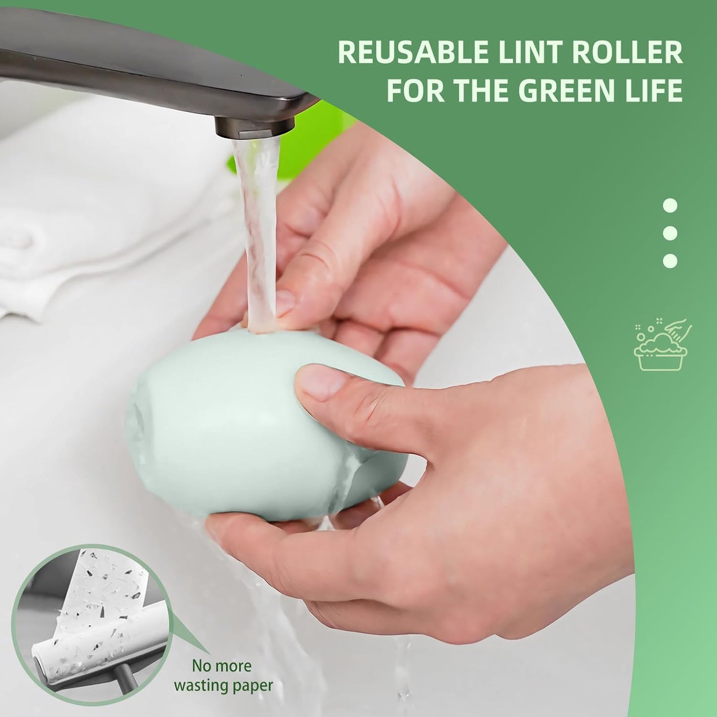 2 Pack Reusable Lint Roller Portable Mini Lint Remover Cat Pet Hair Rollers Travel Size Sticky