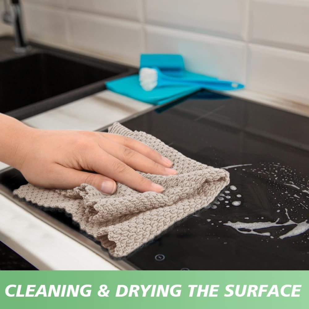 SINLAND Microfiber Dish Cloth for Washing Dishes Rags Best Kitchen Washcloth Cleaning Cloths with