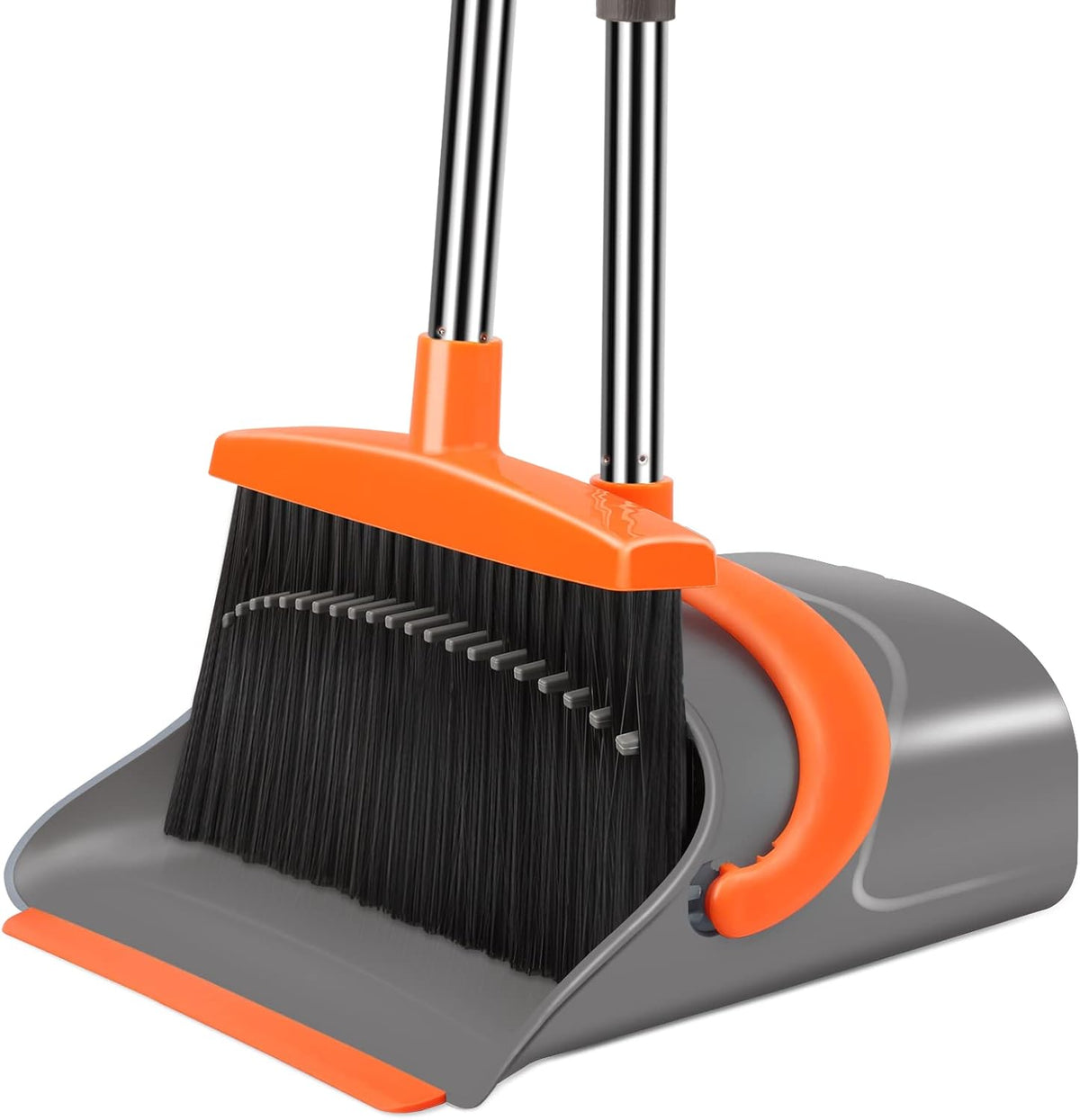 Broom and Dustpan Set for Home, Broom and Dustpan Combo for Office, Long Handle Broom with Upright
