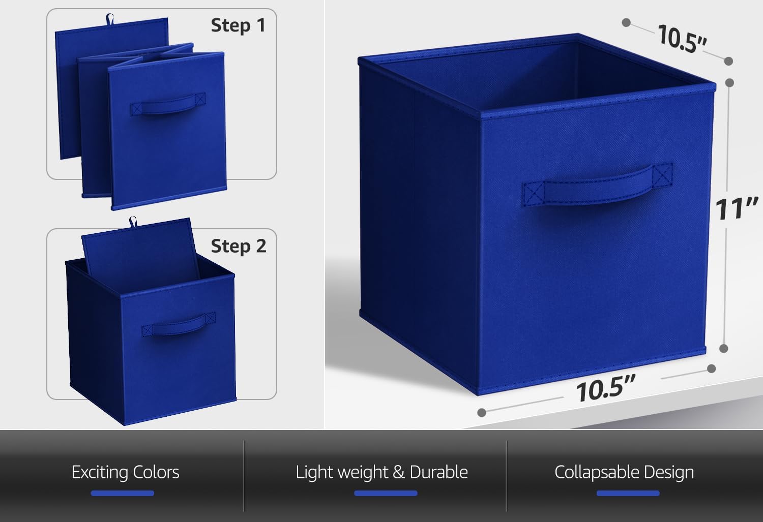 Sorbus Fabric Storage Cubes - 8 Foldable Storage Bins for Organizing Pantry, Cubbies, Toy Box