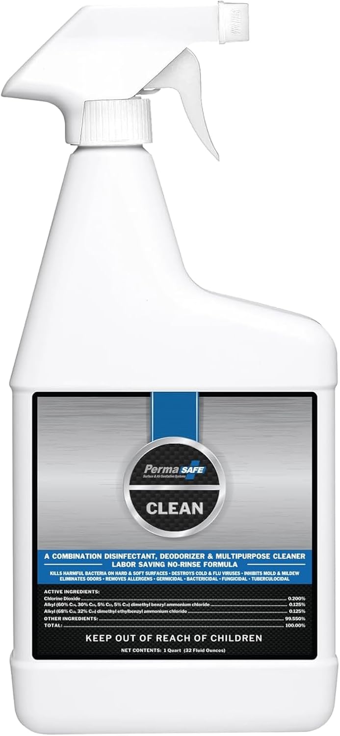 PermaSafe CLEAN, All-Purpose Hospital Disinfectant Cleaner; No Rinse, Hard, Soft & Food Contact