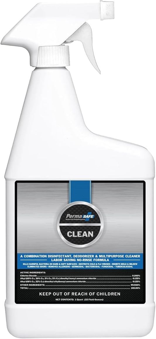 PermaSafe CLEAN, All-Purpose Hospital Disinfectant Cleaner; No Rinse, Hard, Soft & Food Contact