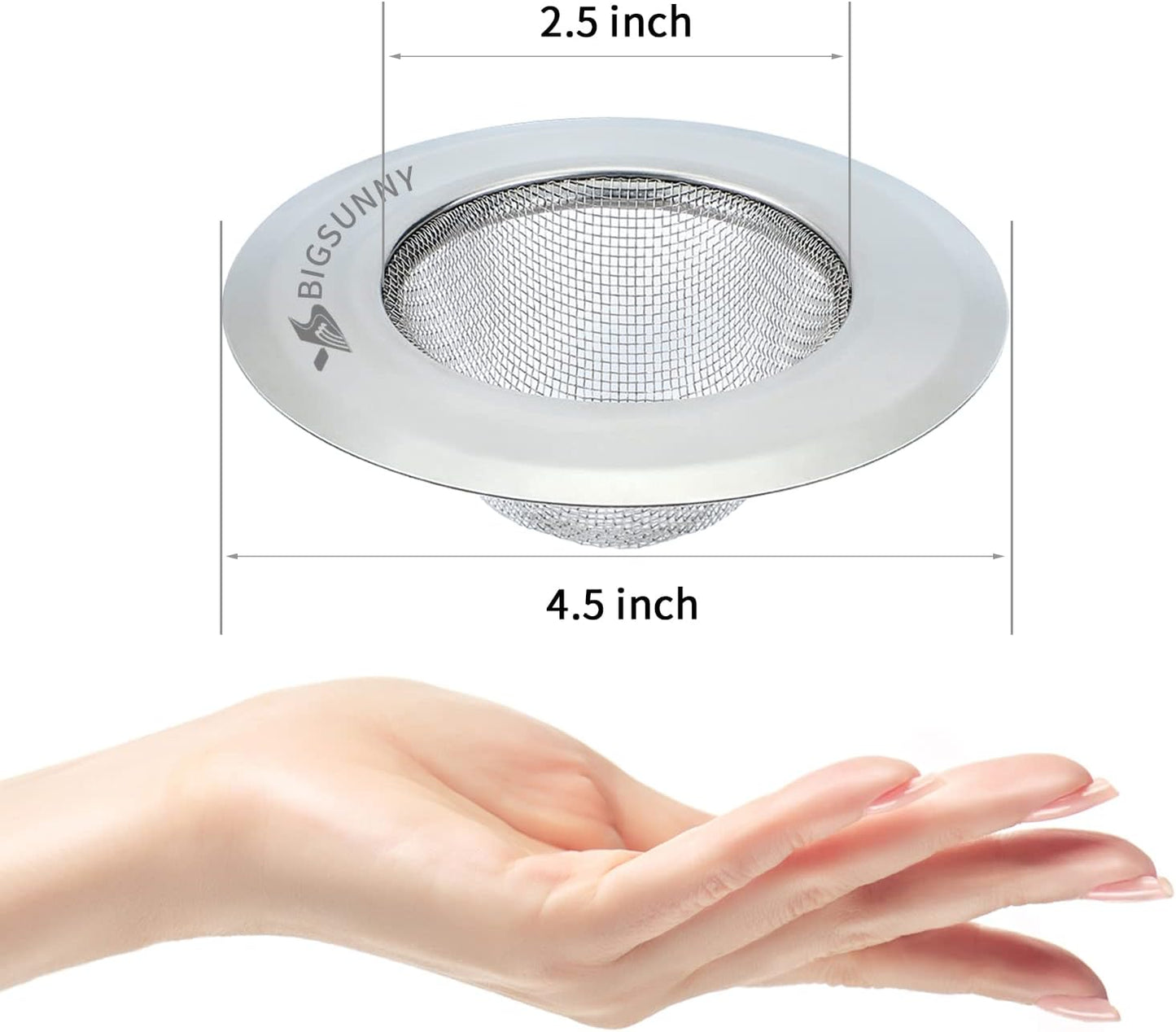 Mesh Sink Strainer Set of 2, MSY BIGSUNNY Stainless Steel Kitchen Sink Strainer Kitchen Drain