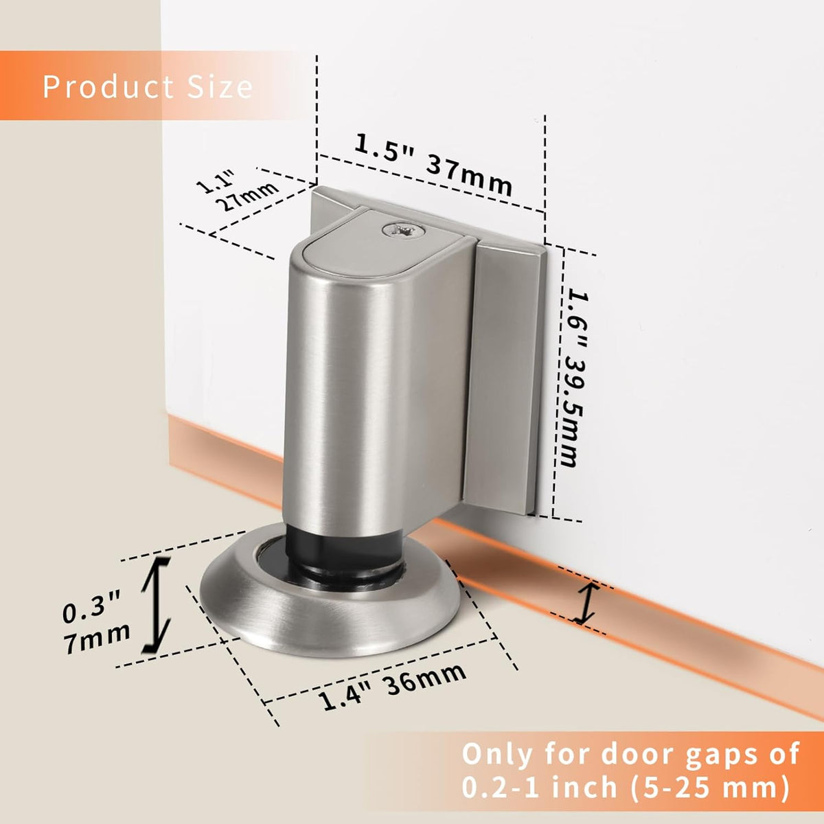 Bak Bo Magnetic Door Stoppers 1 Pack Bottom of Door Holder Keep Door Open No Drilling Magnet Floor