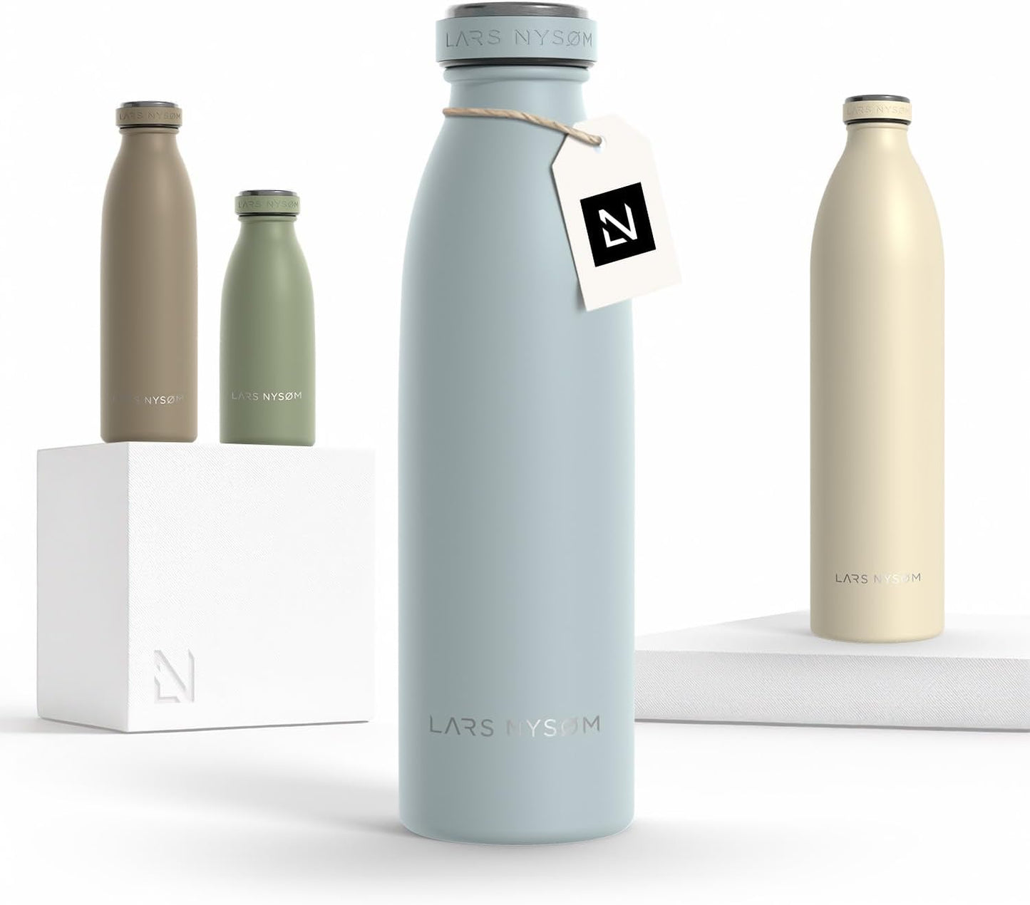 LARS NYSØM Stainless Steel Insulated Water Bottle 12oz 17oz 25oz 34oz 51oz | Insulated Thermo Flask