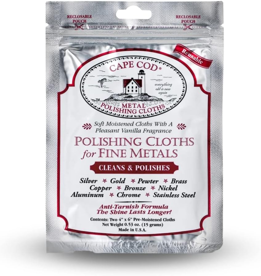 Cape Cod Polishing Cloths for Fine Metals | Jewelry Cleaner and Tarnish Remover | Silver Polishing