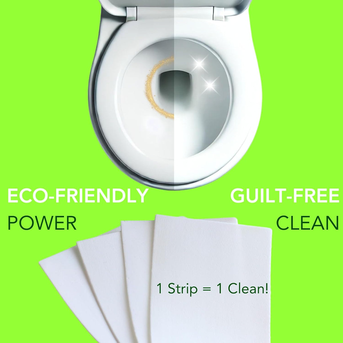 Toilet Bowl Cleaner Strips 60 Count, Unscented Eco-friendly, Non-toxic, Septic Safe, Removes Odors