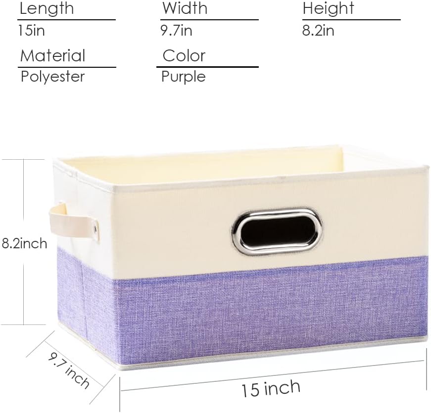 PRANDOM Large Fodable Storage Bins for Closet [3-pack] Decorative Fabric Storage Baskets Cubes with
