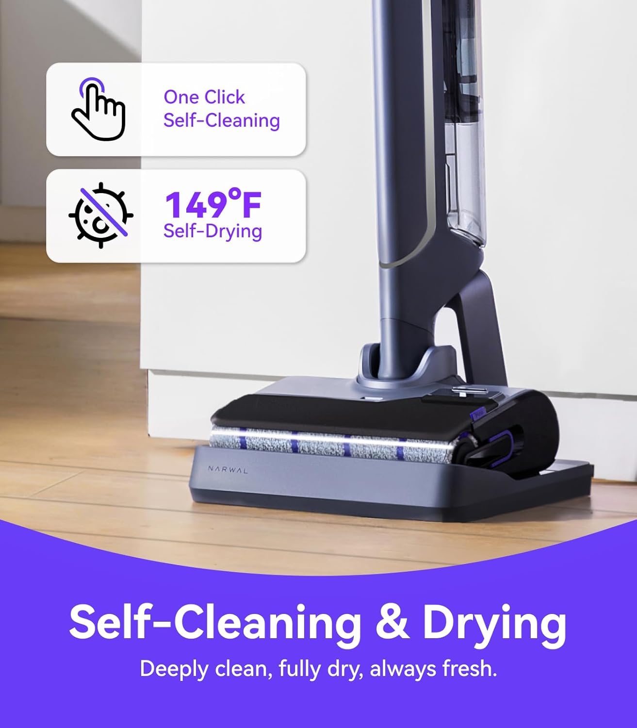 NARWAL S20 Pro Cordless Vacuum Mop with Self-Cleaning, Wet Dry Vacuum Cleaner for Hard Floors