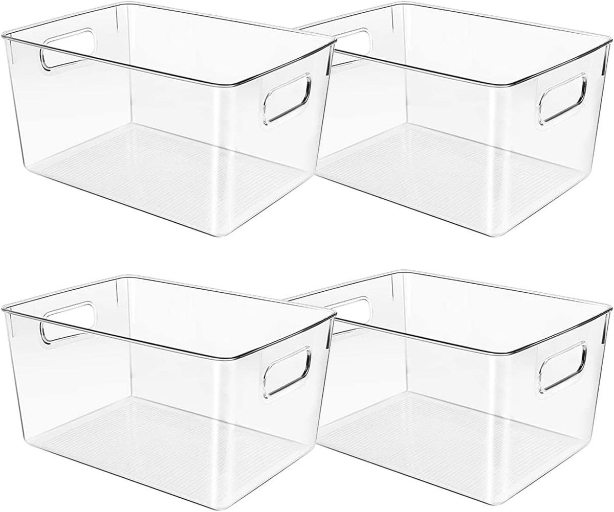 Clear Plastic Storage Bins, Pantry Organizers and Storage or Kitchen Organization and Storage