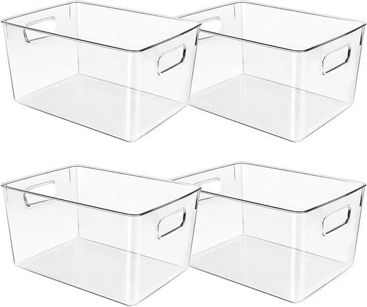 Clear Plastic Storage Bins, Pantry Organizers and Storage or Kitchen Organization and Storage