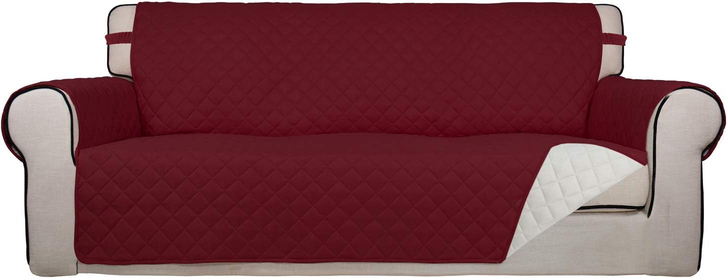 PureFit Reversible Quilted Sofa Cover, Water Resistant Slipcover Furniture Protector, Washable