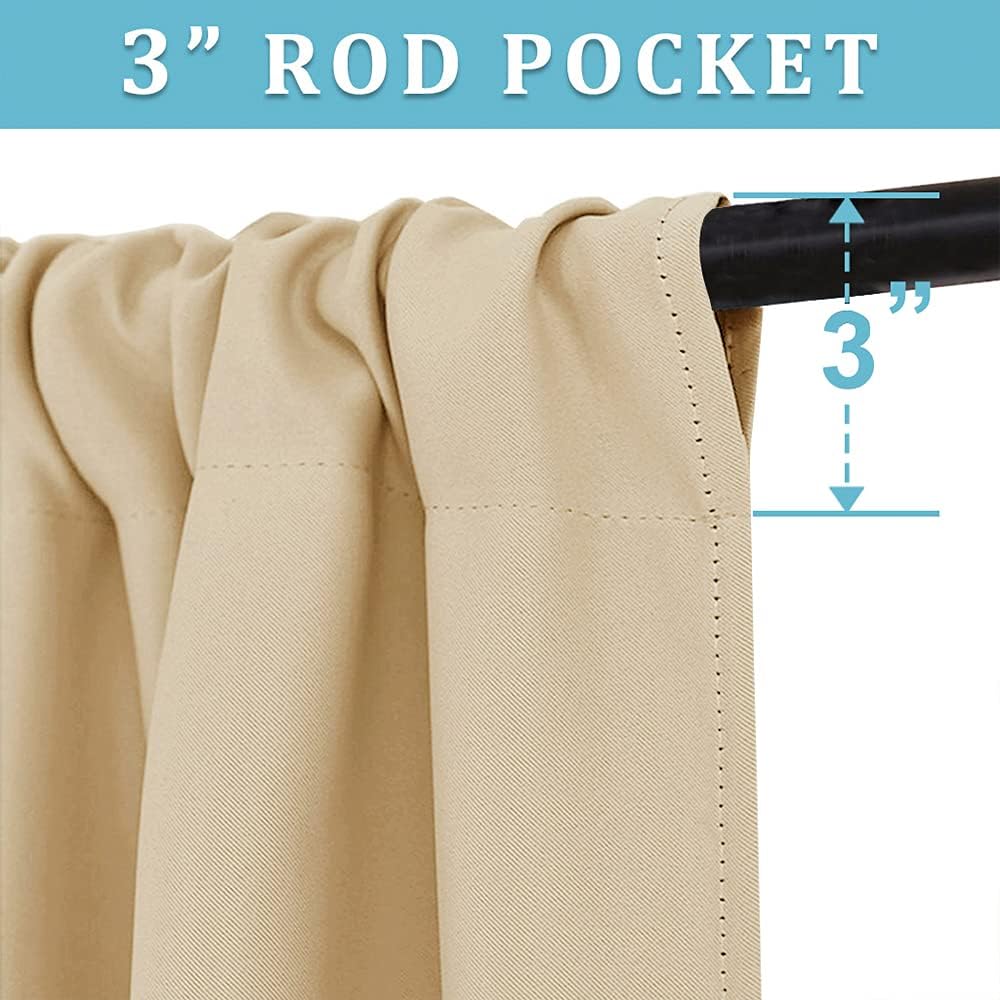 RYB HOME Small Window Curtains Blackout - Privacy Energy Saving Insulating Curtains Blinds for