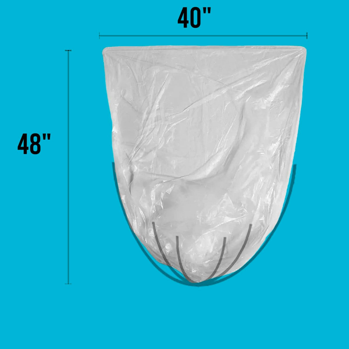 40-45 Gallon Lawn & Leaf Trash Bags, 125 Count Bulk, Heavy Duty Clear Plastic Recycling Bags