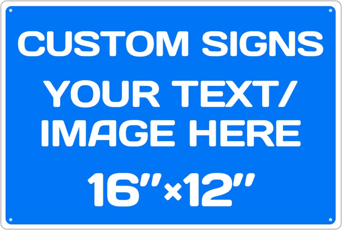 Personalized Aluminum Metal Signs - Weatherproof, Custom Text & Picture, Multiple Sizes, Hazard