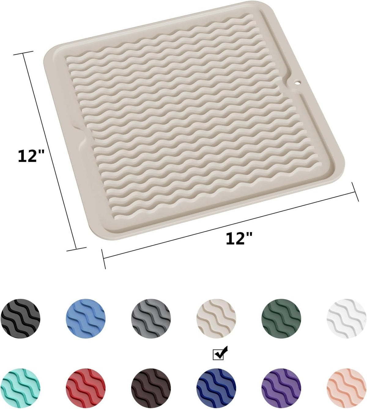 ZLR Silicone Dish Drying Mat for Kitchen Counter, Eco-Friendly Fast Dry Dish Mat, Easy Clean Multi