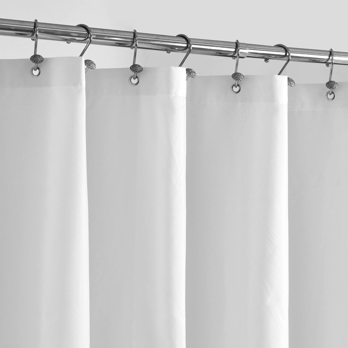 ALYVIA SPRING Extra Long Waterproof Fabric Shower Curtain Liner White 72x84