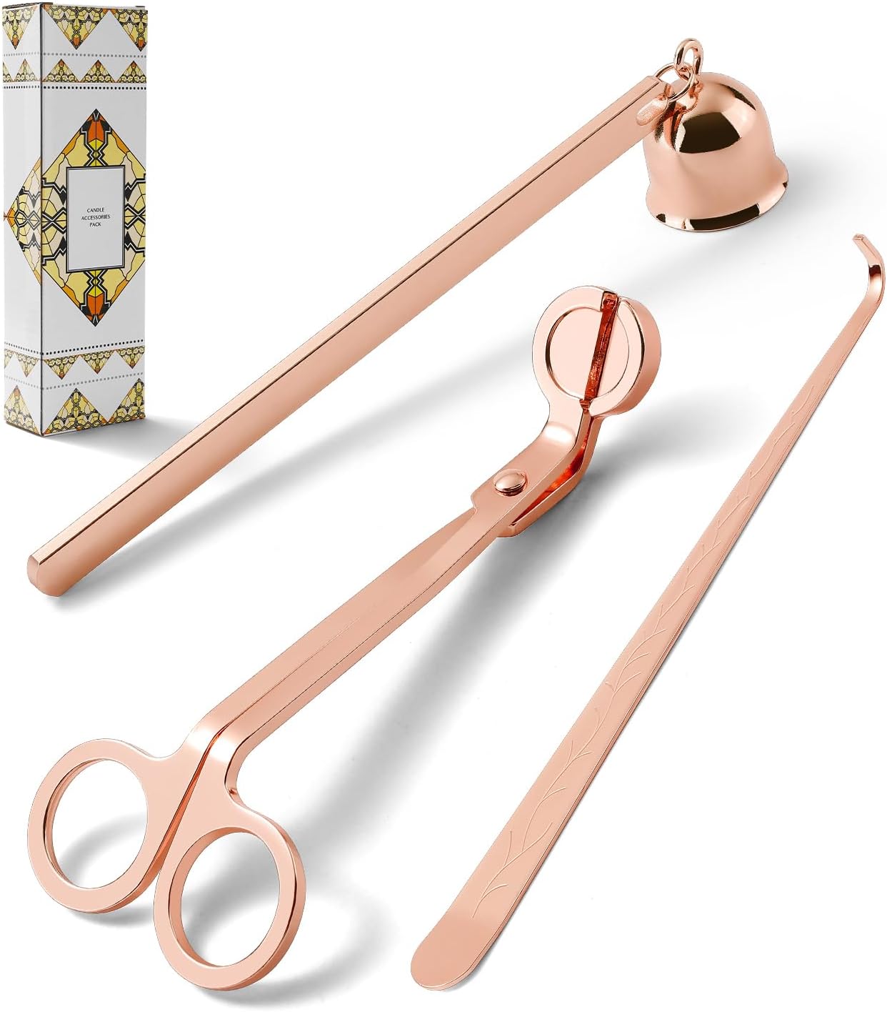 PATOISE 3 in 1 Candle Accessory Set Mini, Candle Wick Trimmer Cutter, Candle Snuffer, Candle Wick