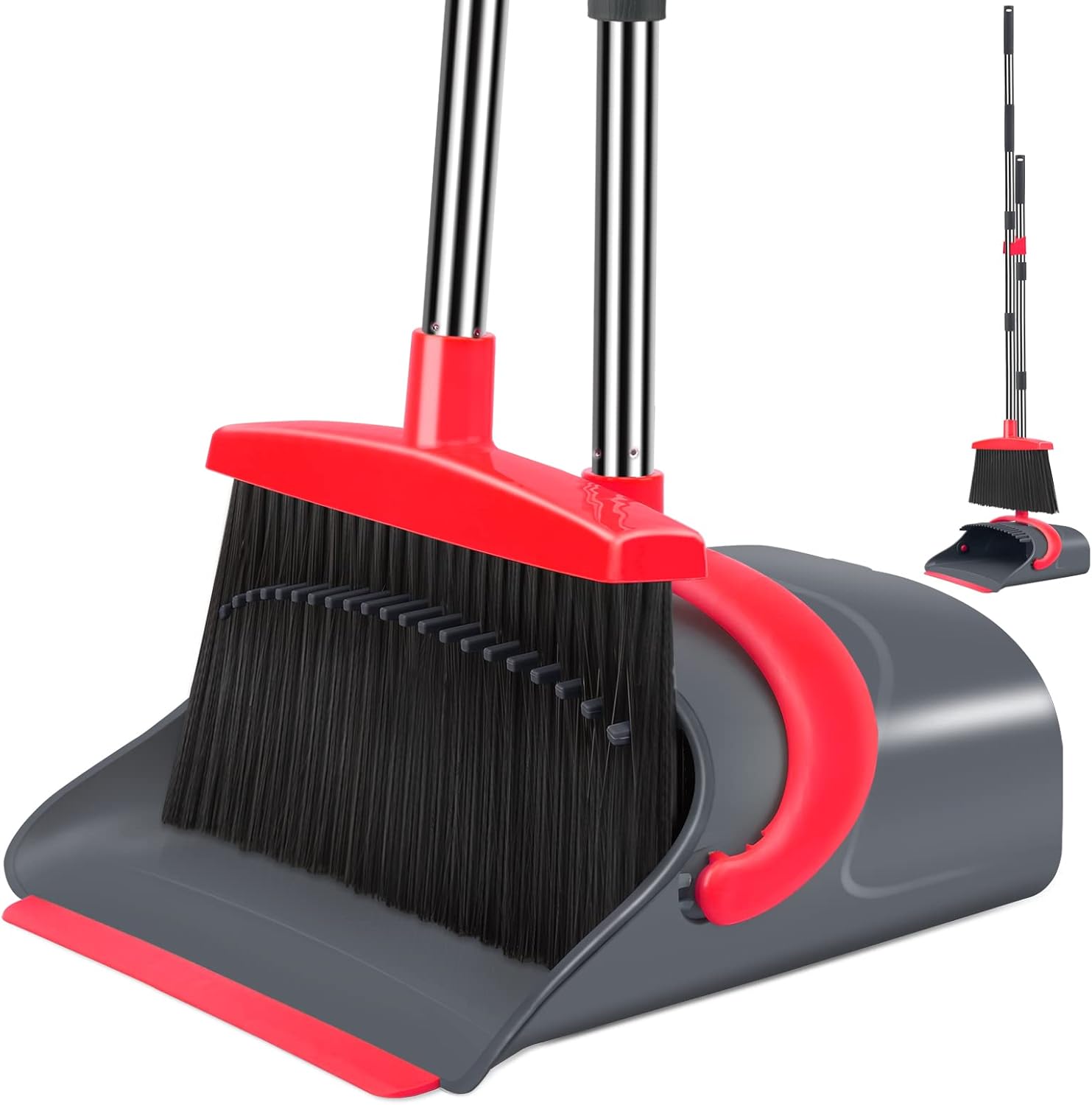 Broom and Dustpan Set,Broom with Dustpan Combo Set Dust pan with Long Handle, for Home Kitchen Room