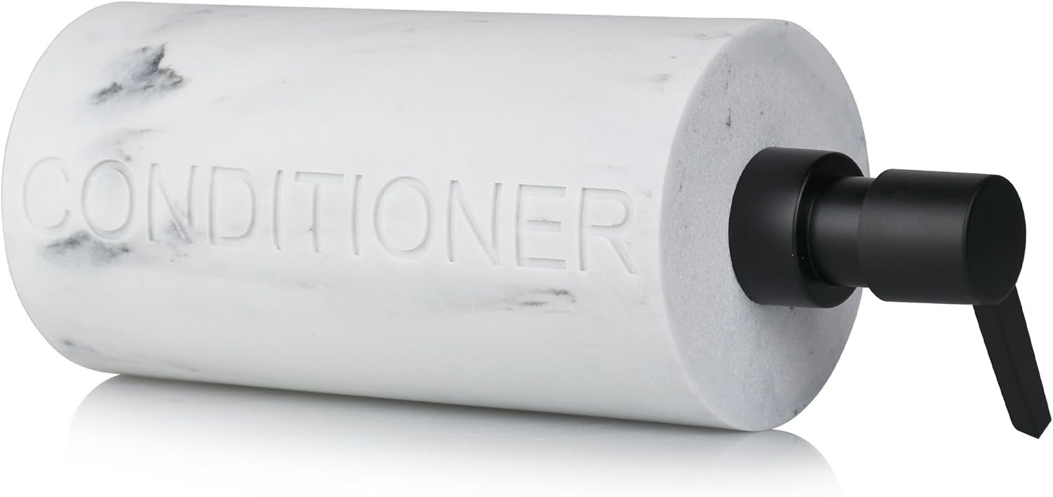 Conditioner Dispenser – Luxurious Refillable Pump Bottle with Embossed Text, Durable Construction