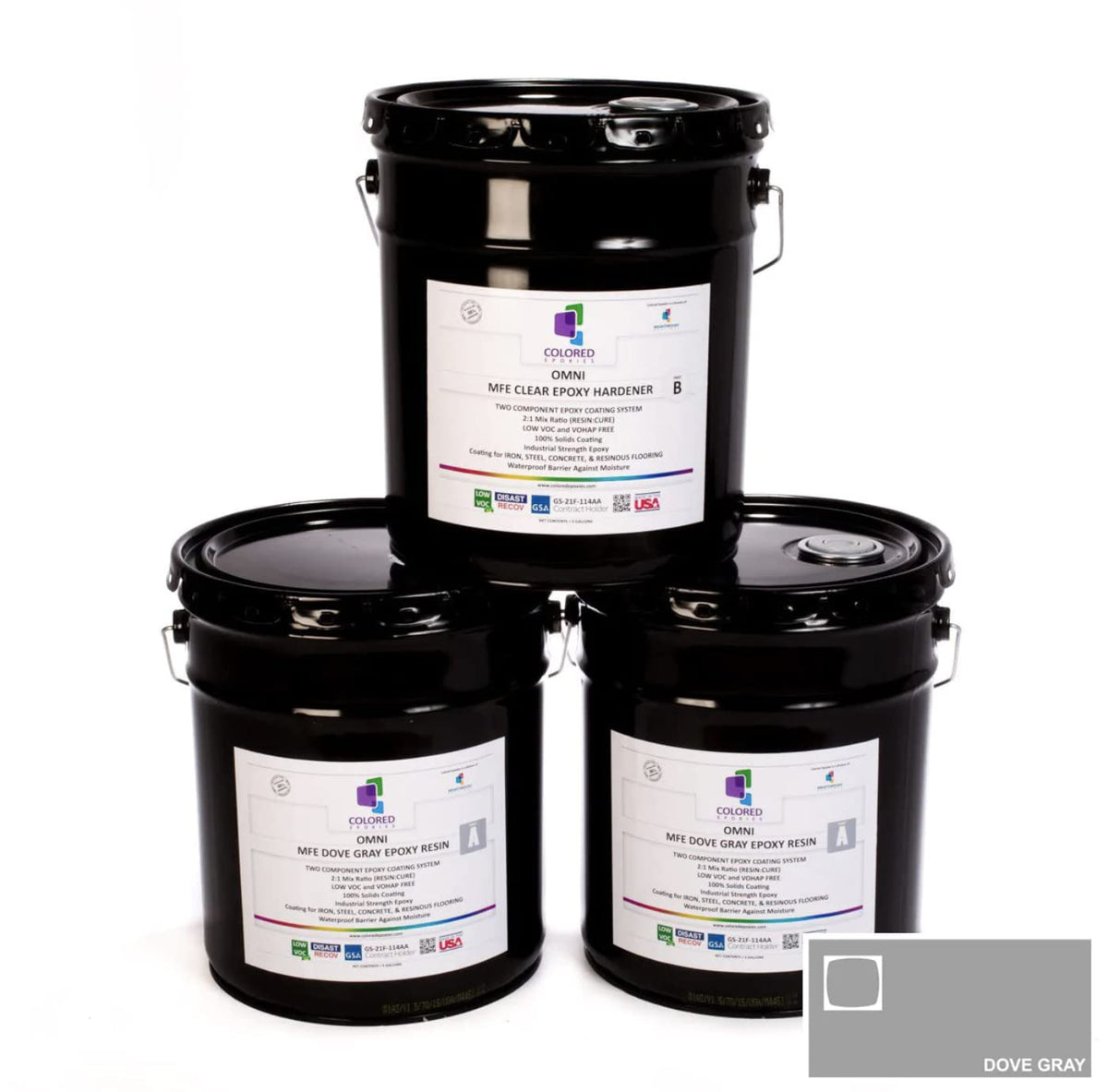 15 Gallon Resin and Hardener, 15 Gallon Dove Gray Epoxy Resin Coating Made with Beautiful and