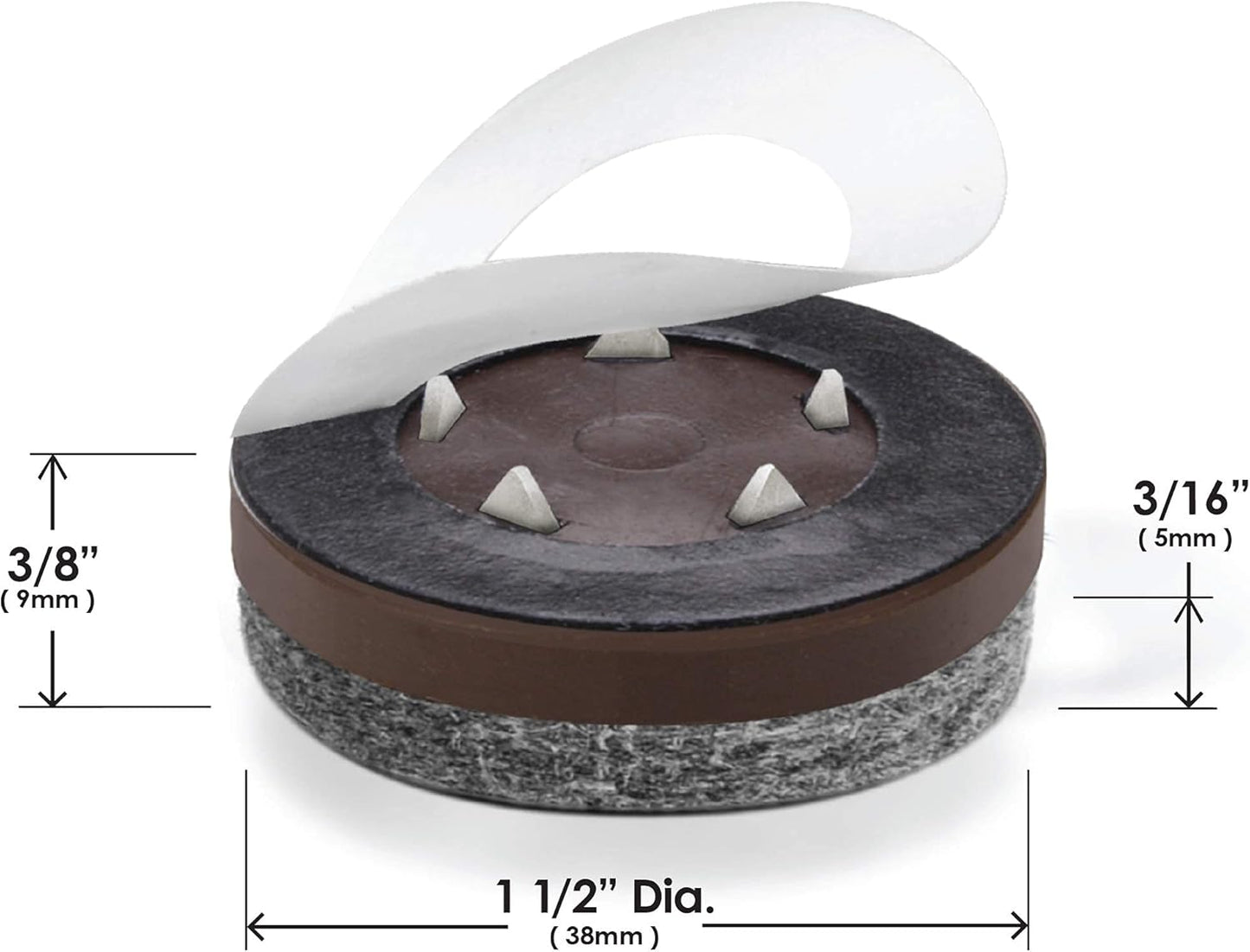 Slipstick GorillaFelt 1-1/2 Inch Felt Glides/Furniture Feet Floor Protectors (Set of 8 Sliders)