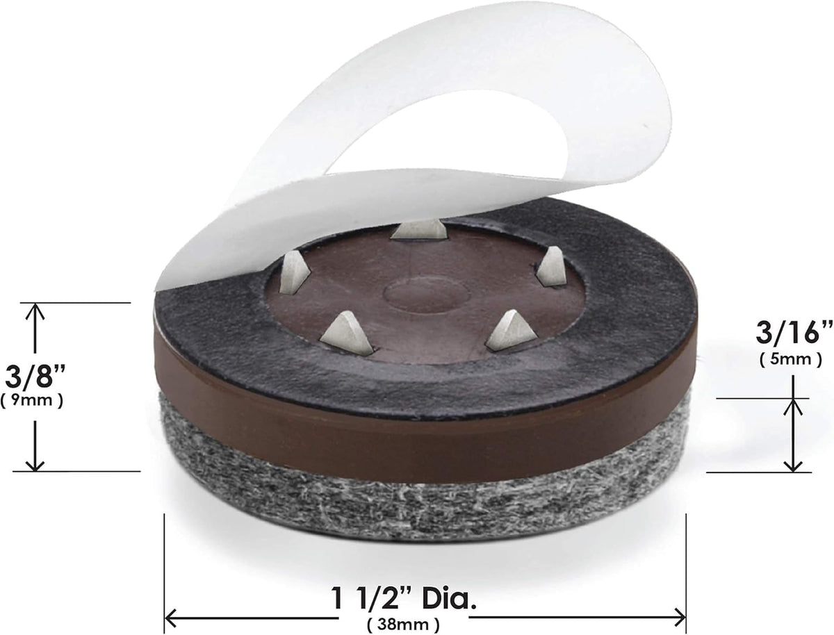 Slipstick GorillaFelt 1-1/2 Inch Felt Glides/Furniture Feet Floor Protectors (Set of 8 Sliders)