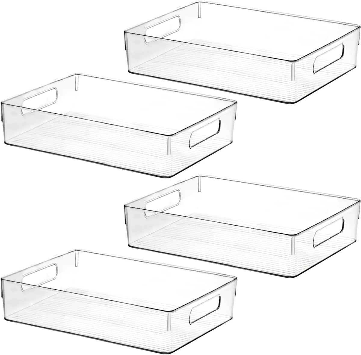 Large Clear Plastic Storage Bins, Pantry Organizers and Storage Containers Fridge Organizer Bins