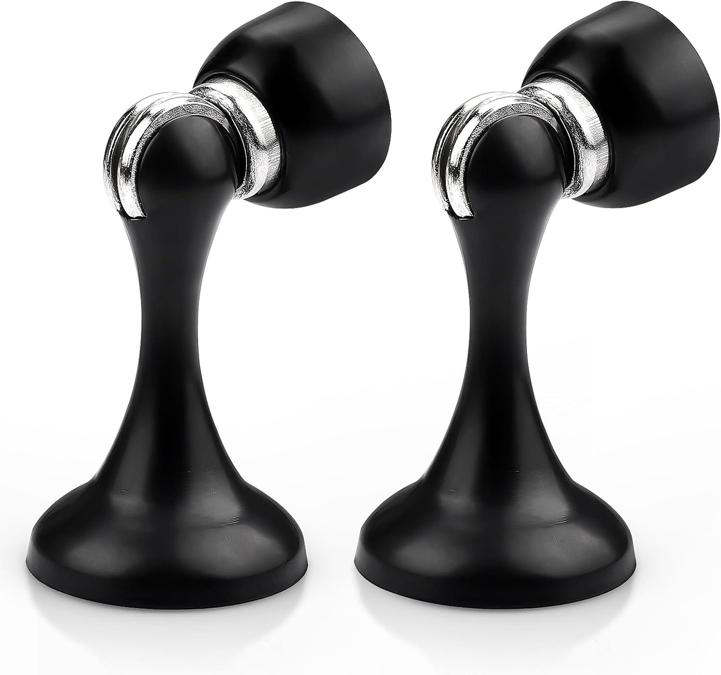 Probrico Black Magnetic Door Stoppers for Bottom of Door, Stainless Steel Magnet Door Catch Door