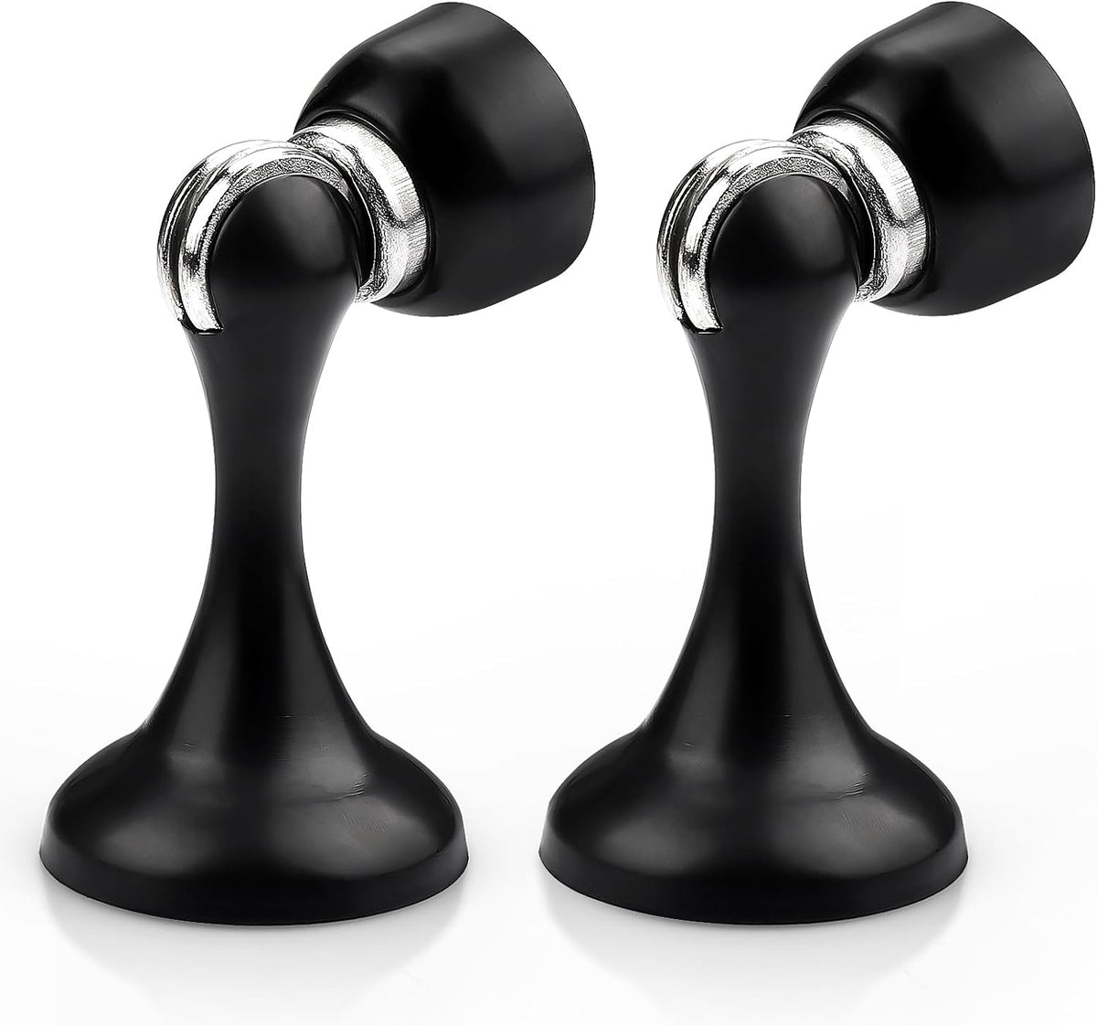 Probrico Black Magnetic Door Stoppers for Bottom of Door, Stainless Steel Magnet Door Catch Door