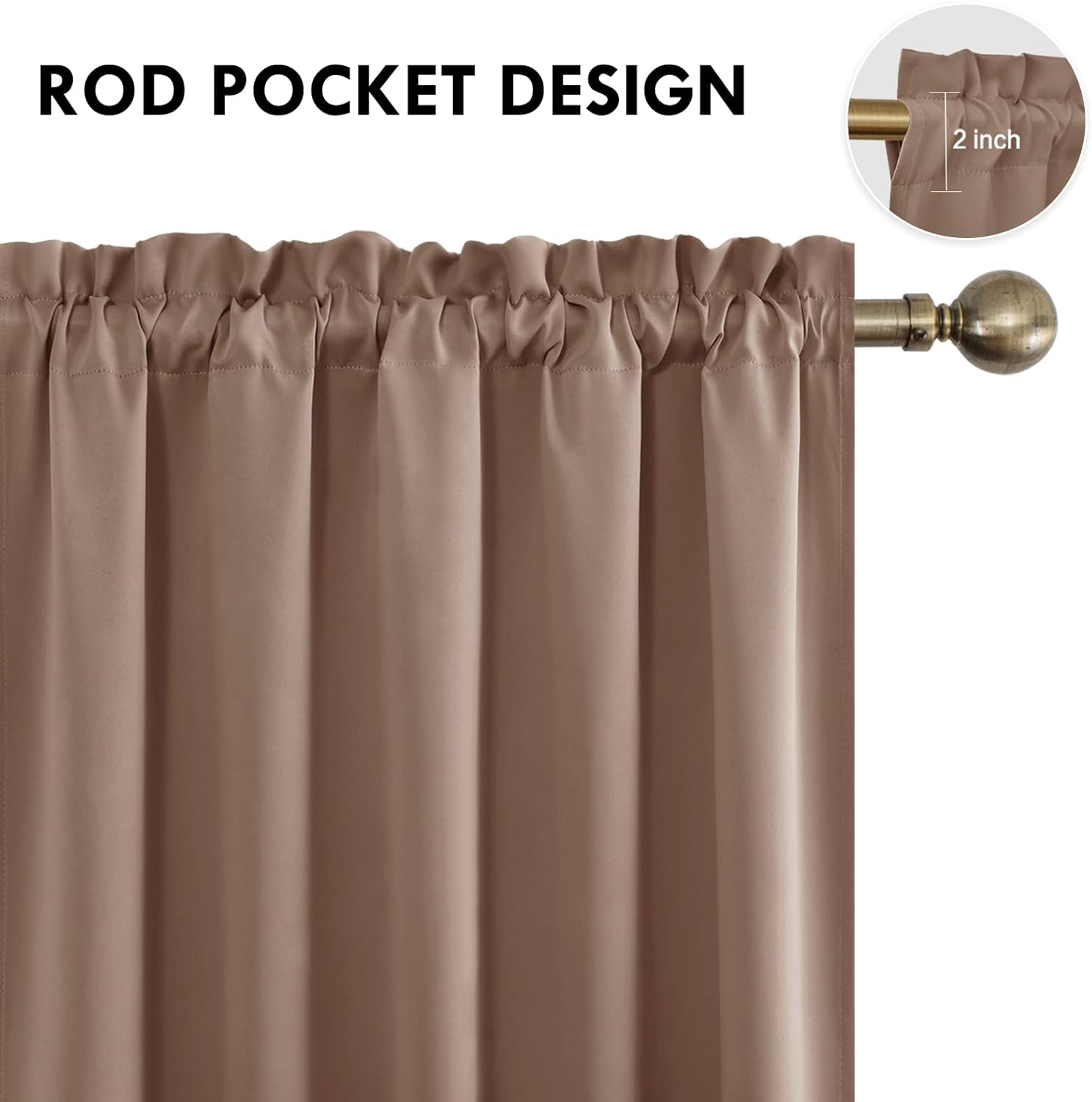 DWCN Blackout Curtains for Bedroom – Rod Pocket Thermal Insulated Noise Reducing Noise Reducing