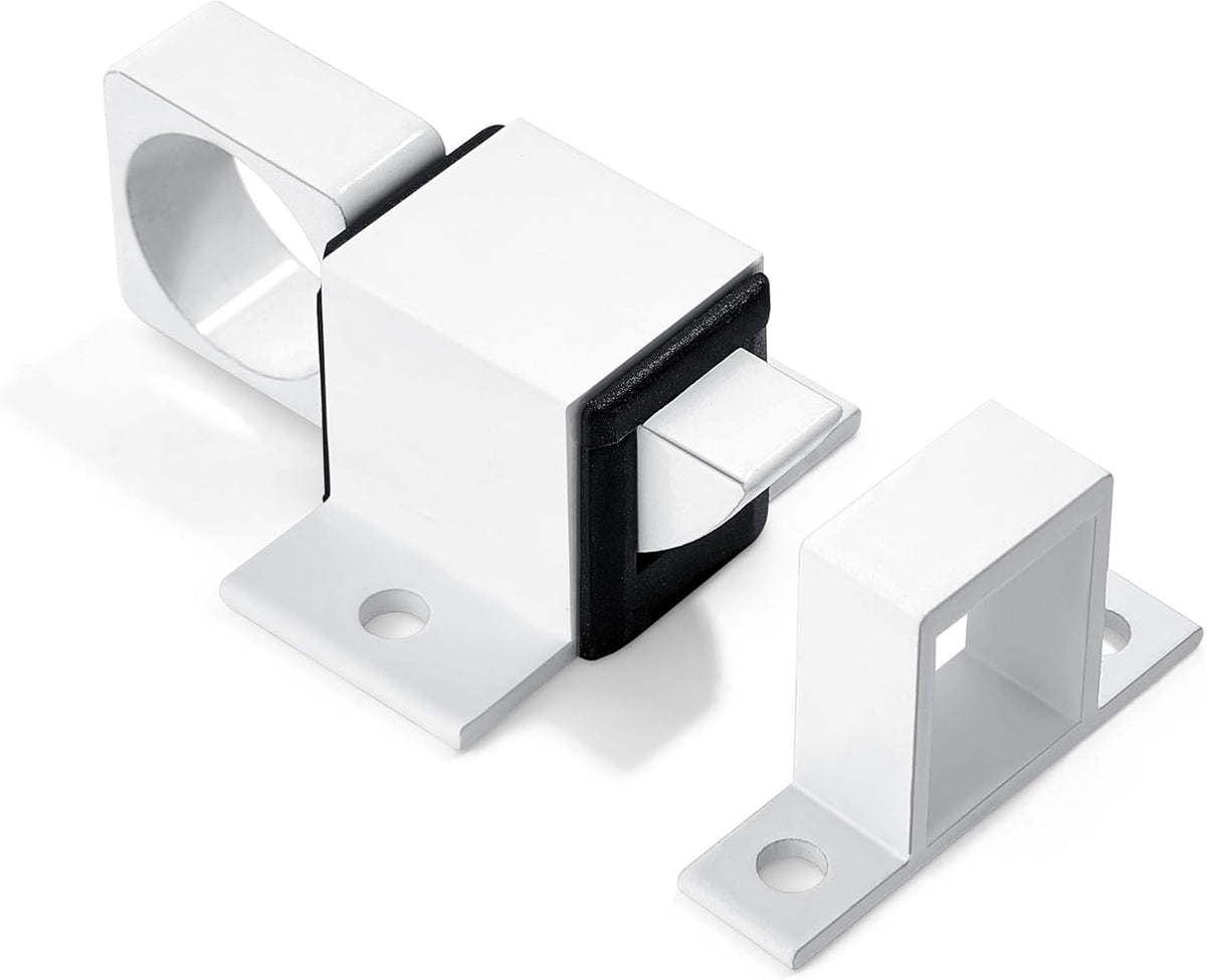 2 Packs Spring Door Lock, White Self-Closing Gate Latch with Aluminum Alloy, Security Latch for