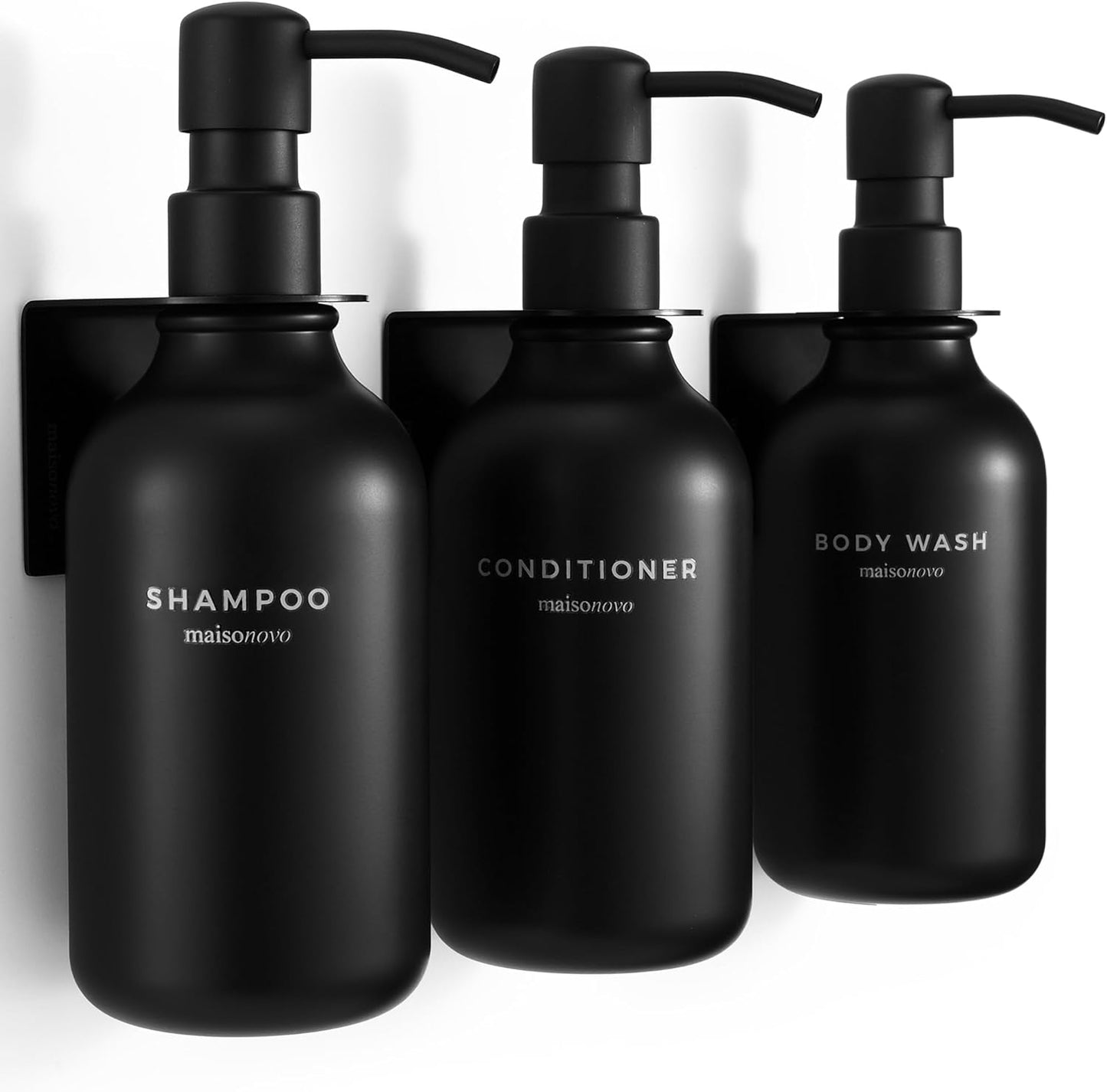 MaisoNovo Shampoo and Conditioner Dispenser - Shower Soap Dispenser Wall Mounted - 16.9 fl oz Set