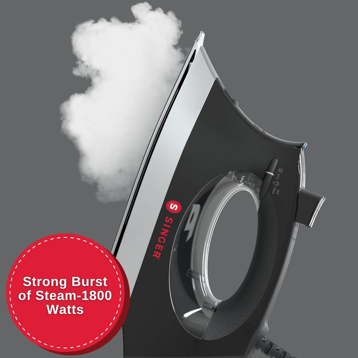 SINGER SteamCraft Plus 2.0 Steam Iron (1800W) | Steamer with Stainless Steel Plate, OnPoint