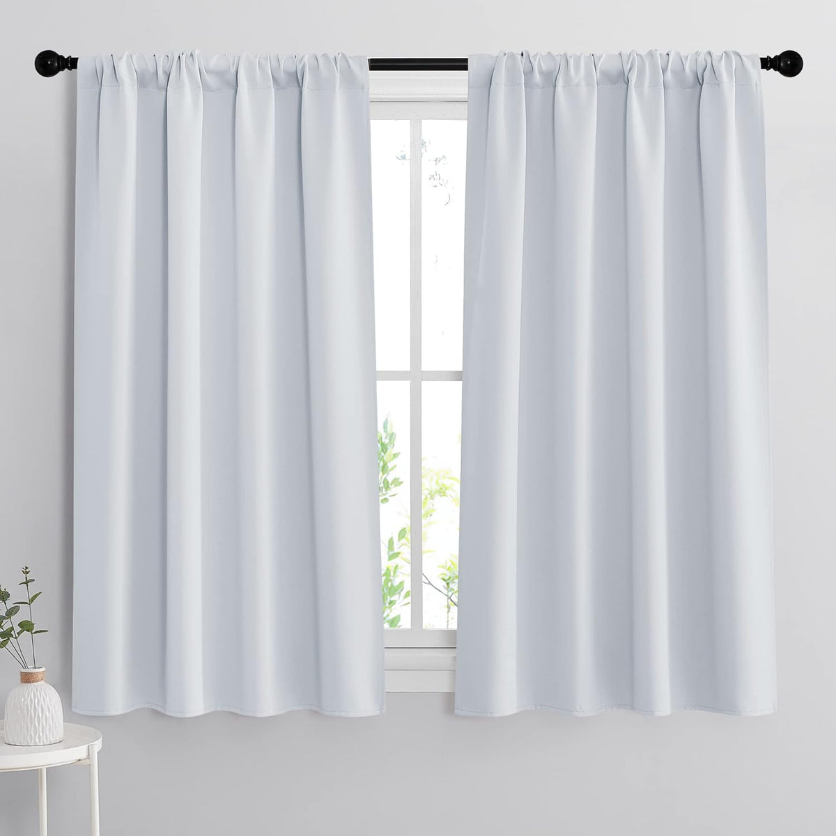 RYB HOME Curtains for Bedroom 63 inches Long, Blackout Thermal Insulating Window Treatment Drapes