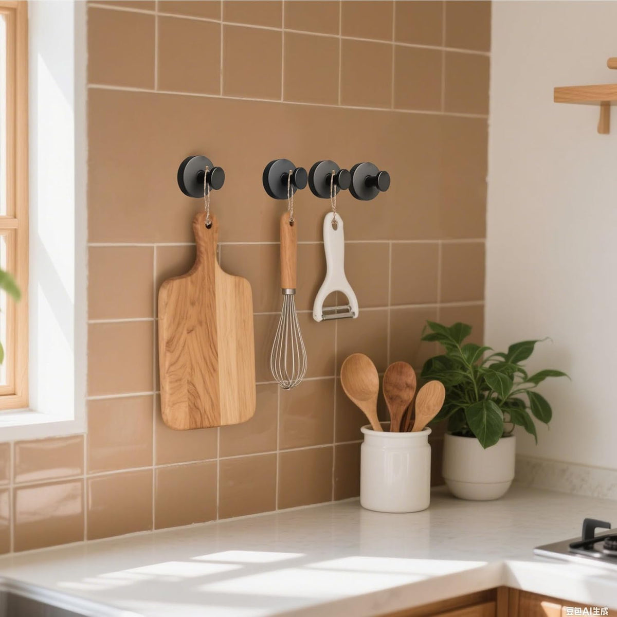 4 Pcs Suction Cup Hooks for Shower，Removable Hooks，Towel Hook，Suction Hook for Bathroom, Bedroom