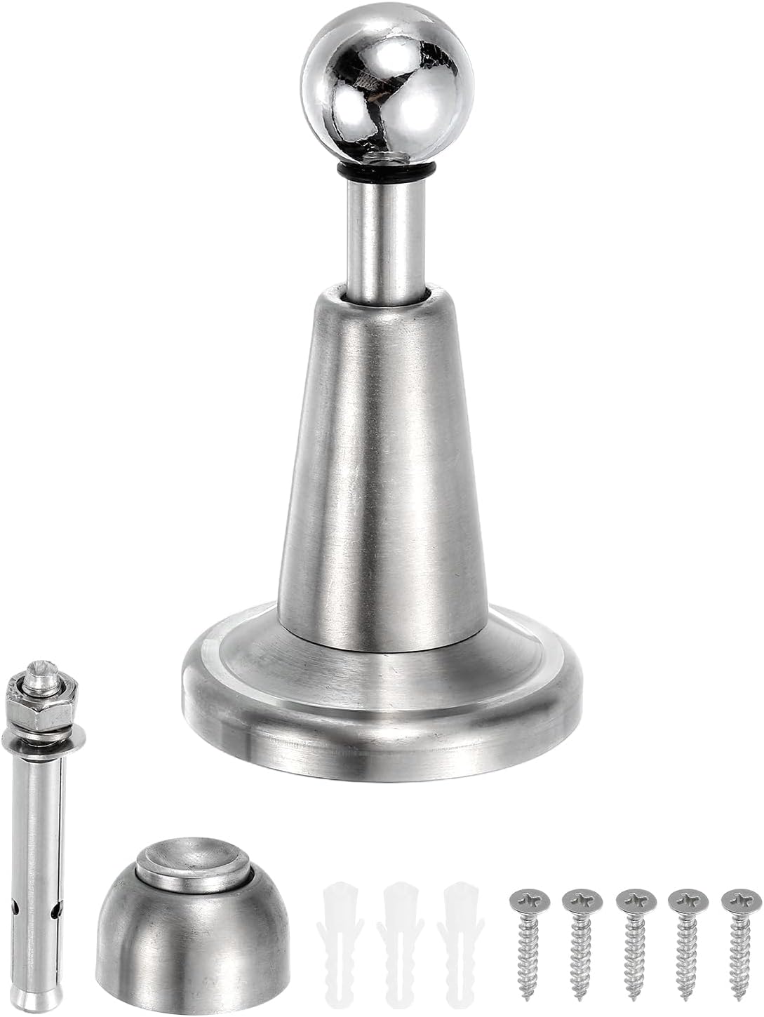 uxcell Magnetic Door Stopper, 304 Stainless Steel Magnetic Door Stop Catch, Soft-Catch Brushed