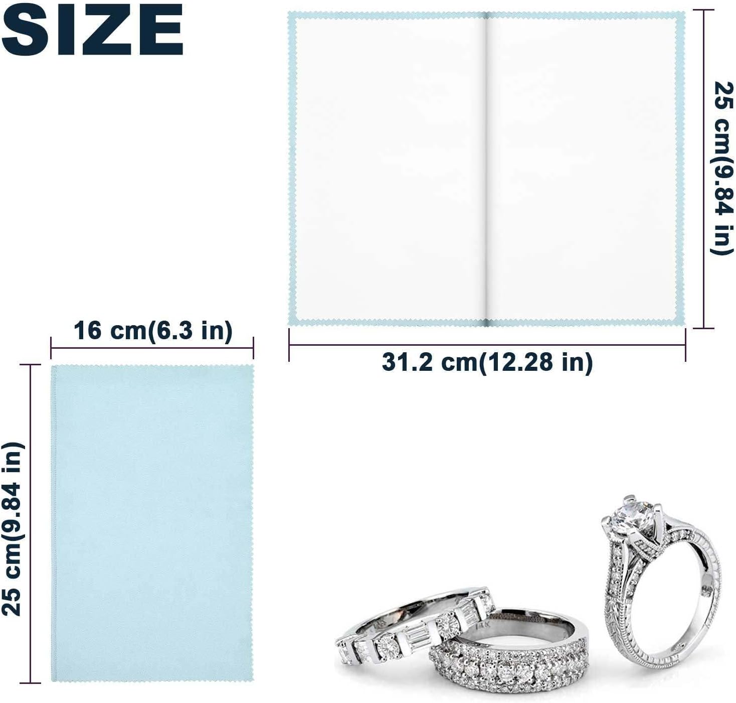 SEVENWELL Silver Polishing Cloth, Jewelry Cleaner Cloth for Sterling Silver Jewelry, Gold