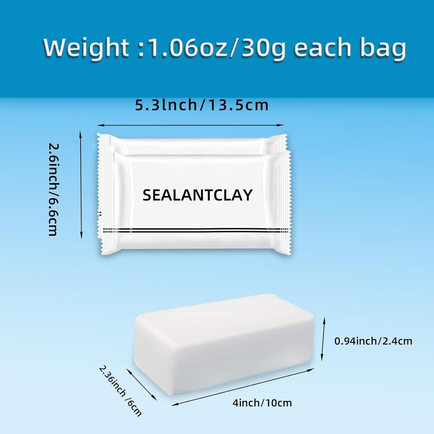 Pack of 8 White Seal Putty Waterproof Duct Seal Repair Sealing Clay, Quick Mending Mud for Drain