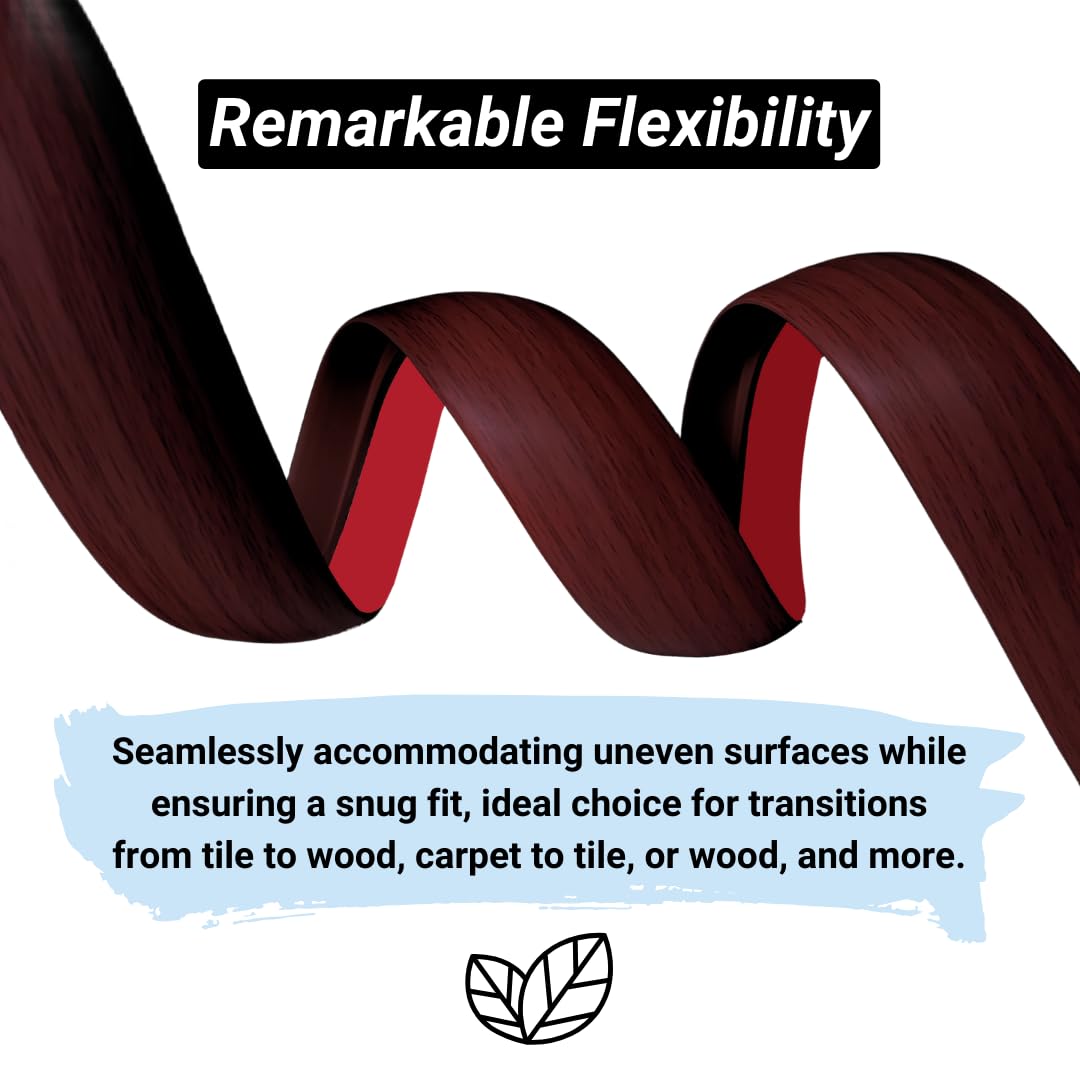 1/5 inch Height Floor Transition Strip, Self Adhesive Carpet Wood Tile Vinyl Flooring Laminate