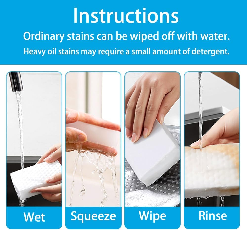 Magic Cleaning Erasers, Kitchen Sponge 10 Pack 2X Density Melamine Sponge Foam Pads