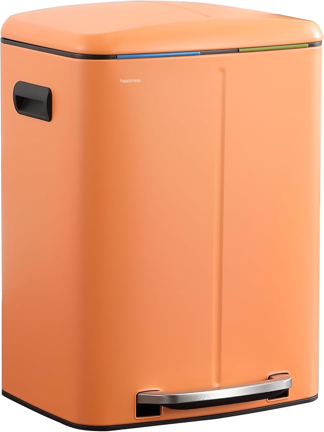 happimess HPM1005K Marco Rectangular 10.6-Gallon Double Bucket Trash Can with Soft-Close Lid